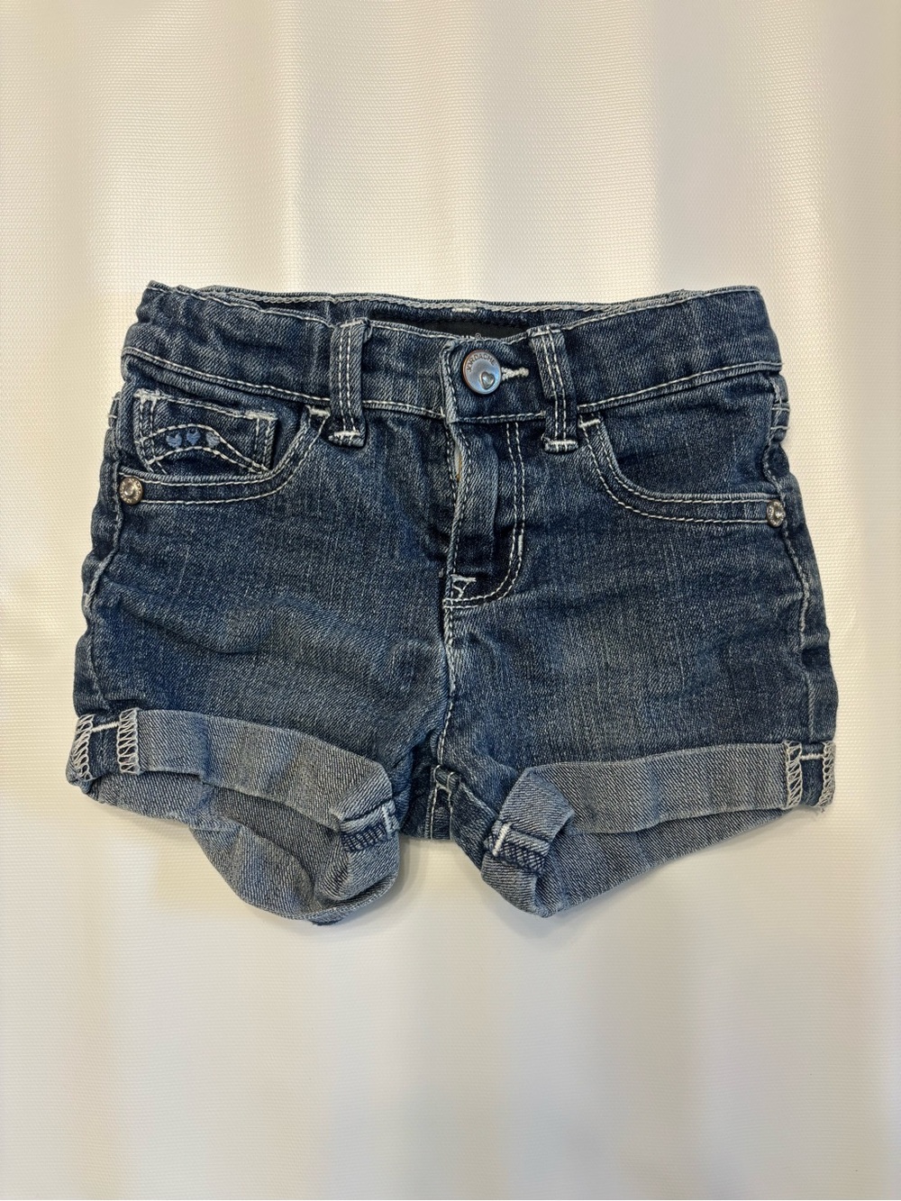 Jordache Dark Blue Rolled Cuff Denim Shorts